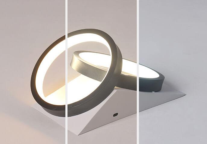 Modern Minimalist Circle 2-Light LED Semi-Flush Mount Ceiling Light