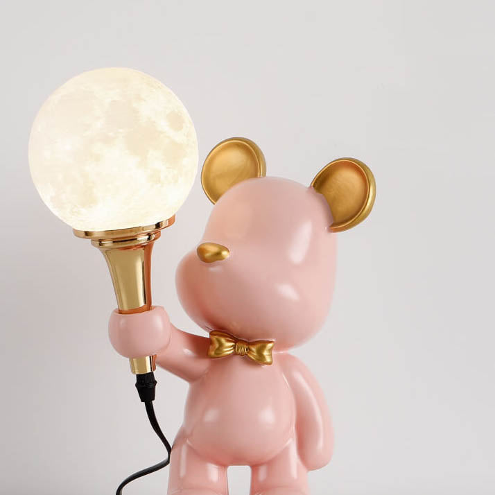 Creative Cartoon Bear Resin 1-Light Night Light Table Lamp