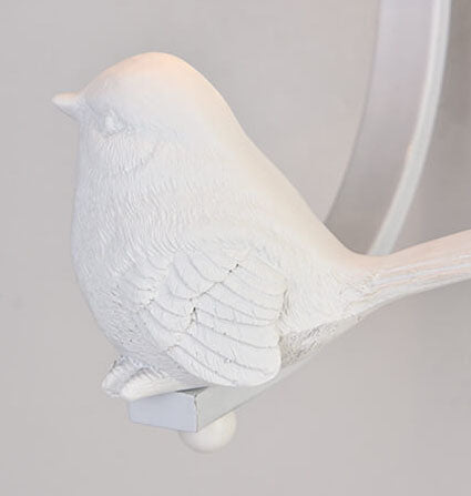 Pantalla de vidrio simple moderna con pájaro de resina Lámpara de aplique de pared de 1 luz 