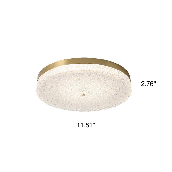 Moderne Glas Messing Runde LED Deckenleuchte 