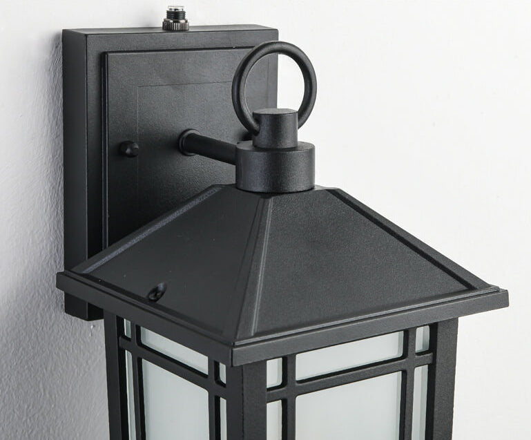 Simple Square Lantern Outdoor Waterproof 1-Light Wall Sconce Lamp