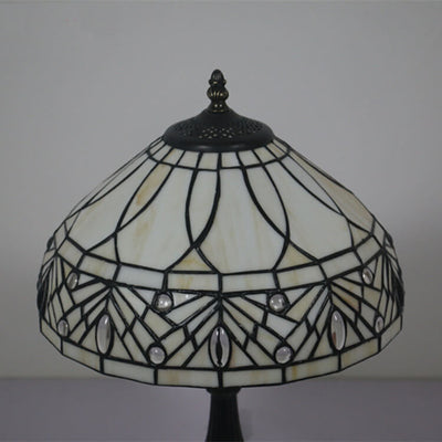 Lámpara de Mesa de 1 Luz con Vidrio de Piedras Preciosas Barroco Tiffany 