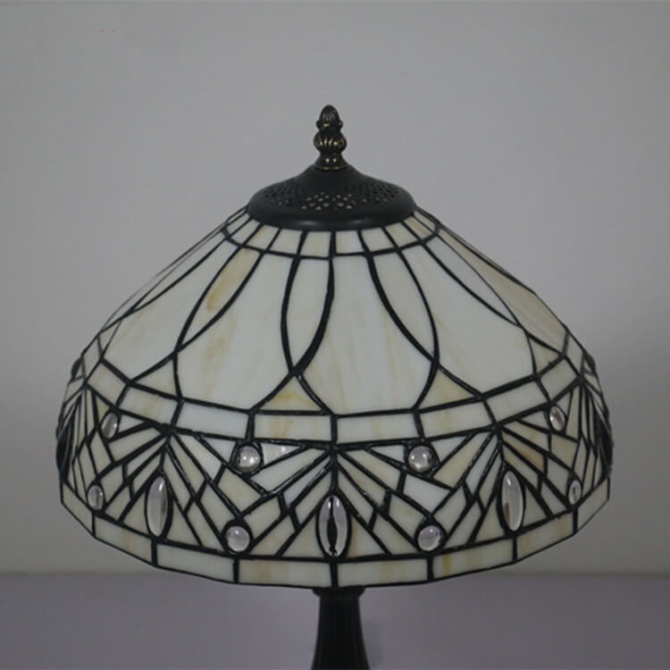 Tiffany Barock Tischlampe aus Edelsteinglas mit 1 Leuchte 