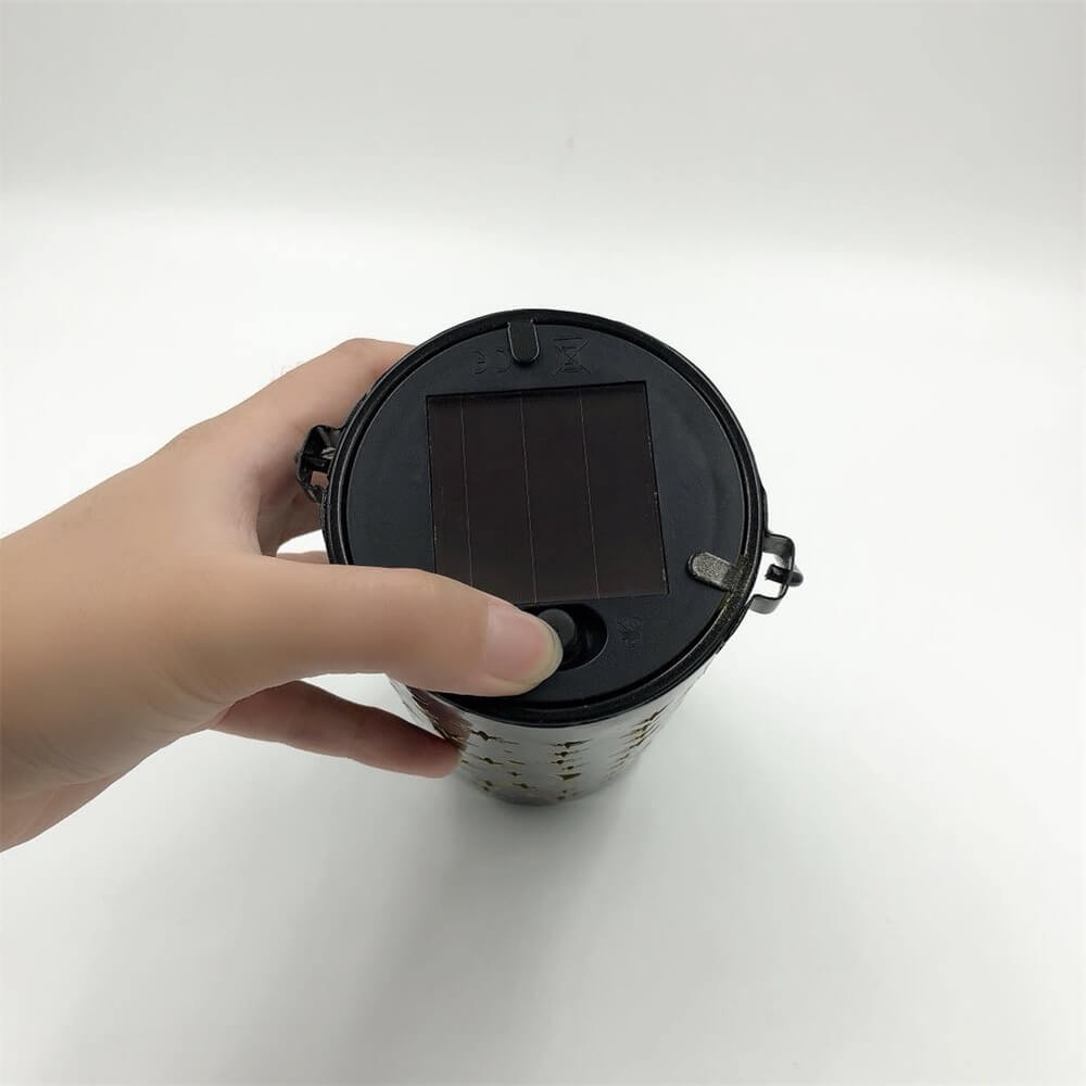 Farol de Hierro Solar Estrella Luna LED Exterior Impermeable para Jardín de Césped 
