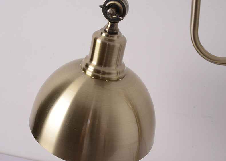 Industrielle Retro-Gold-Eisen-Langarm-1-Licht-LED-Tischlampe 