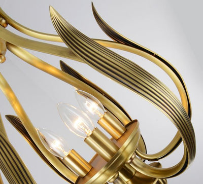 Modern Luxury Brass Oval Lantern  3-Light Chandelier