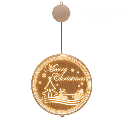 Décoration acrylique LED de Noël avec ventouse ronde 