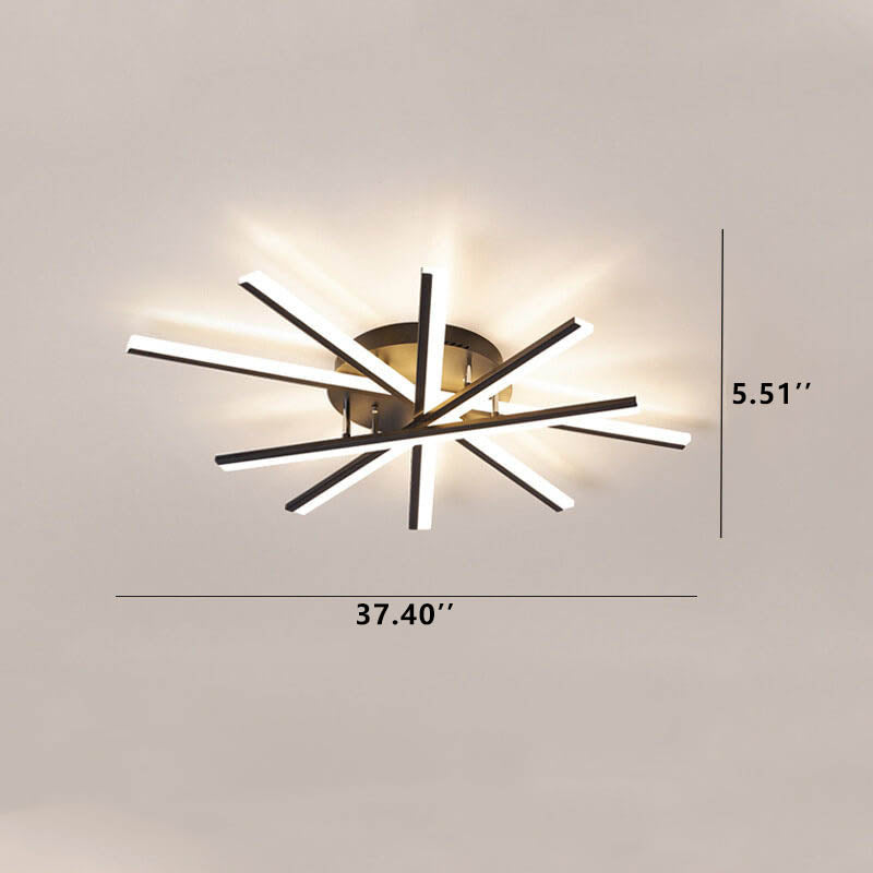 Nordic Creative Line 1-Light LED Semi-Flush Mount Ceiling Light