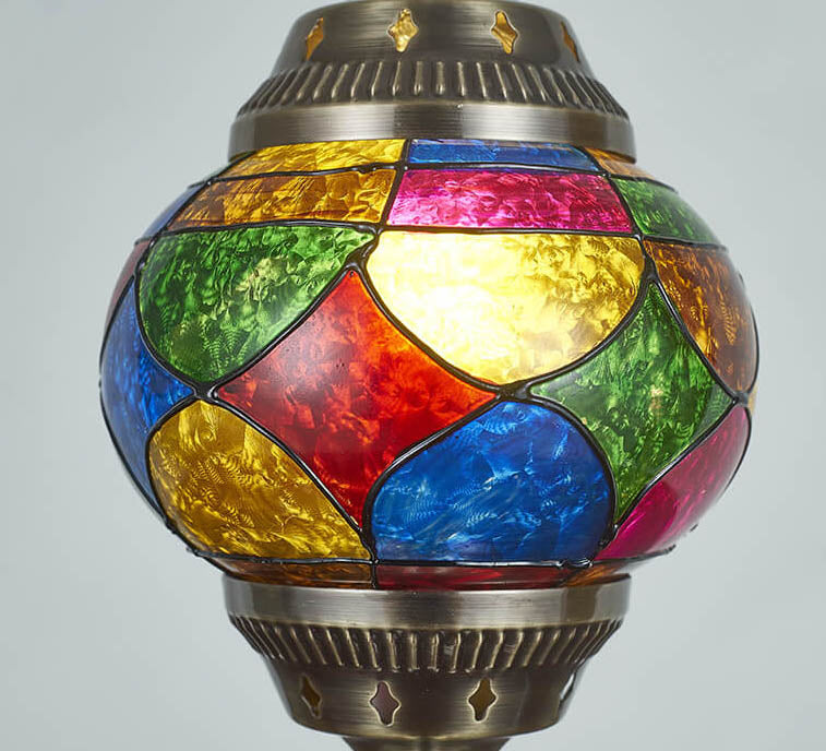 Vintage Turkish Stained Enamel Iron 1-Light Table Lamp