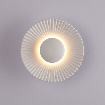 Modern Round Shell Textures Aluminum 1-Light LED Wall Sconce Lamp
