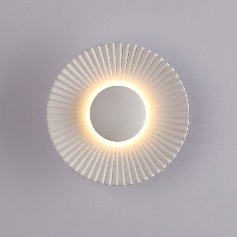 Modern Round Shell Textures Aluminum 1-Light LED Wall Sconce Lamp