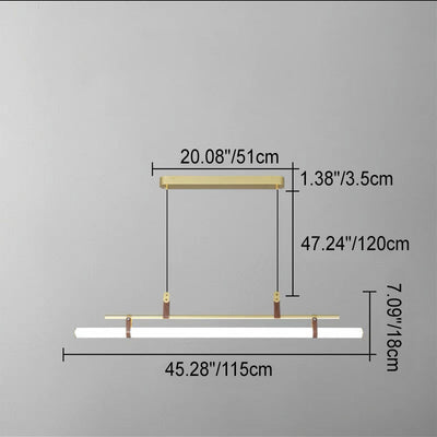 Nordischer, minimalistischer Log-Kronleuchter mit rechteckigem Insellicht und LED