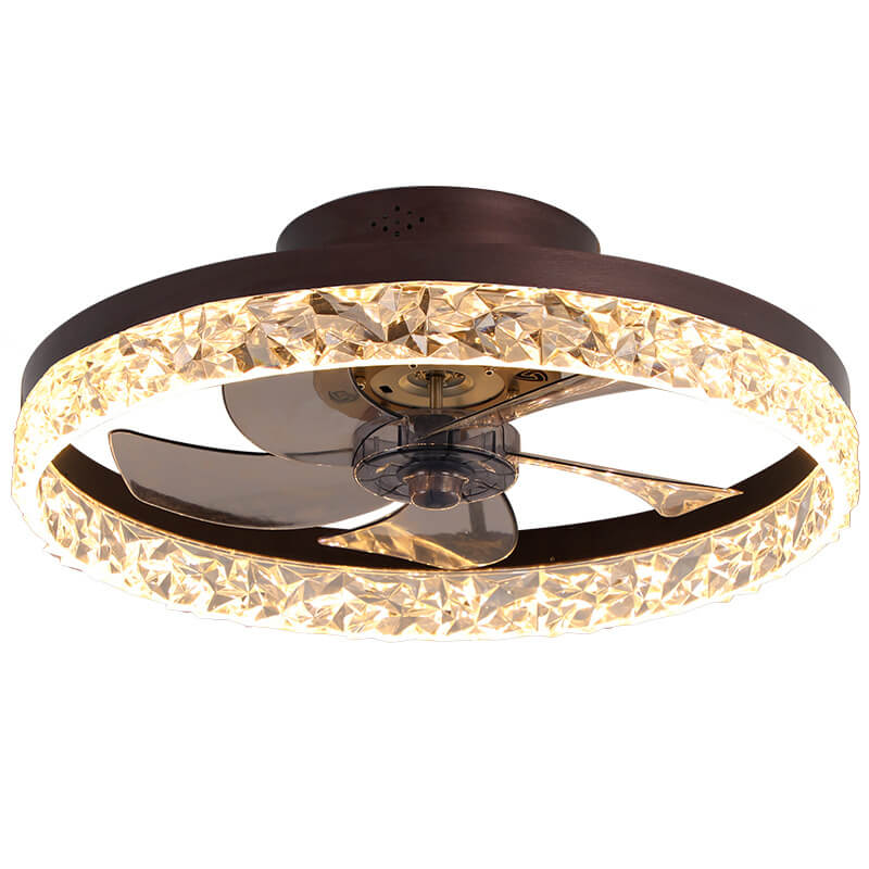 Modern Circle Ring LED Semi-Flush Mount Ceiling Fan Light