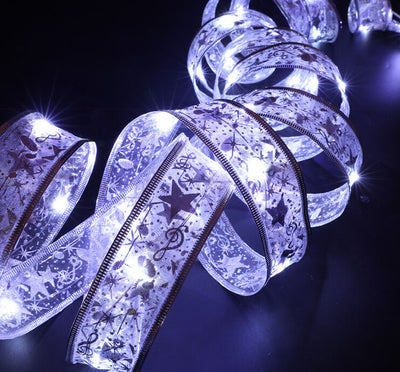 Ruban de décoration d'arbre de Noël Cadeau Guirlande lumineuse à LED 