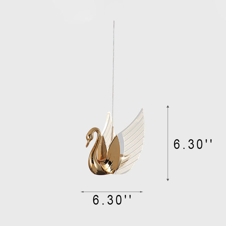 Moderna lámpara colgante de LED de acrílico con diseño de cisne creativo 