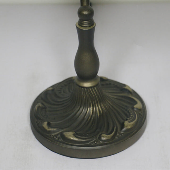 Vintage Tiffany Baroque Stained Glass 1-Light Zipper Switch Table Lamp