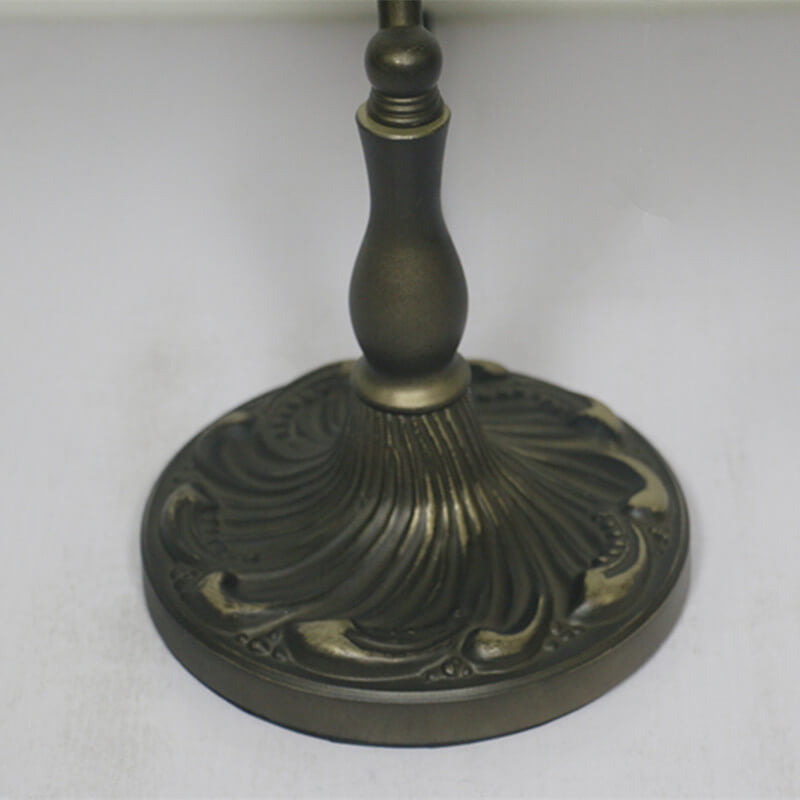 Vintage Tiffany Baroque Stained Glass 1-Light Zipper Switch Table Lamp