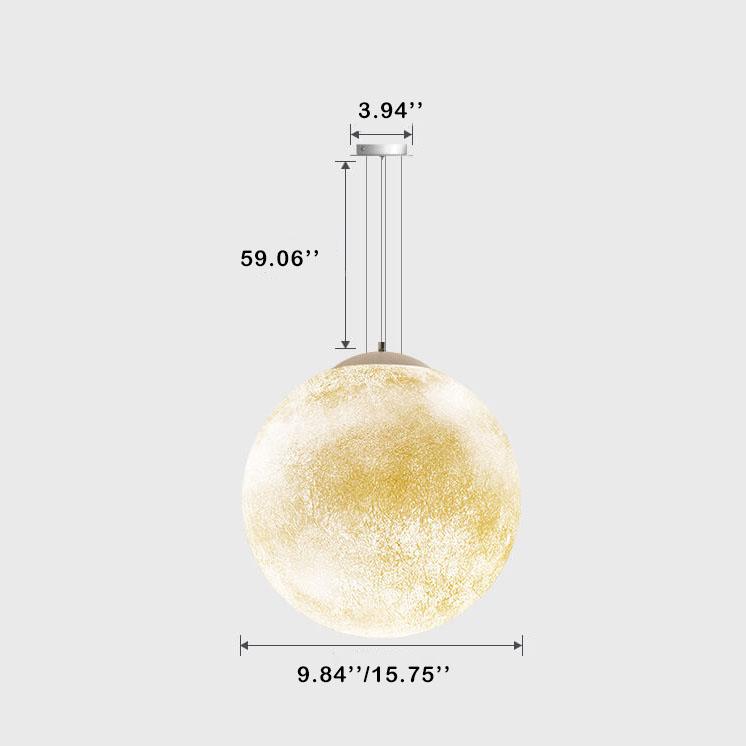 Creative Moon Mars Resin Orb 1-Light Pendant Light