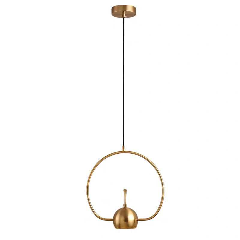 Anillo de hierro dorado creativo nórdico 1-Luz LED colgante 