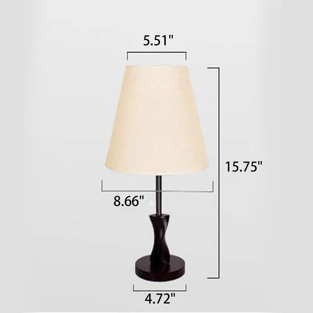 Modern Minimalist Solid Wood Fabric 1-Light Table Lamp