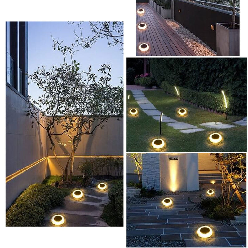 Solar Simple Round LED Outdoor Waterproof Lawn Buried Light