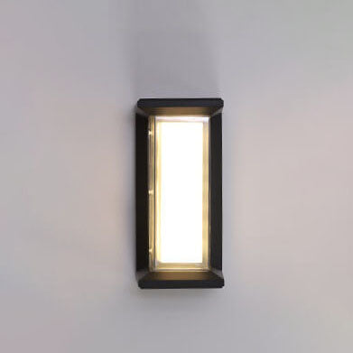 Lampe murale moderne étanche à LED rectangulaire à 1 lumière pour l'extérieur 