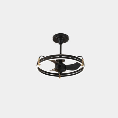 Nordic Minimalist Round Inverter LED Downrod Ceiling Fan Light