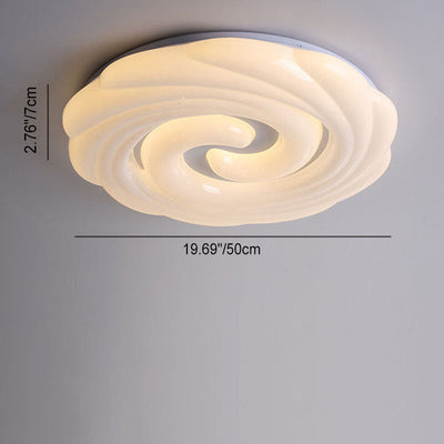 Contemporary Creative Swirl Acrylic Round Shade LED Flush Mount Ceiling Light For Living Room