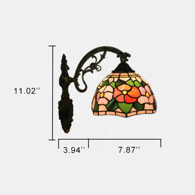 Tiffany European Stained Glass Flower 1-Licht-Wandleuchte 