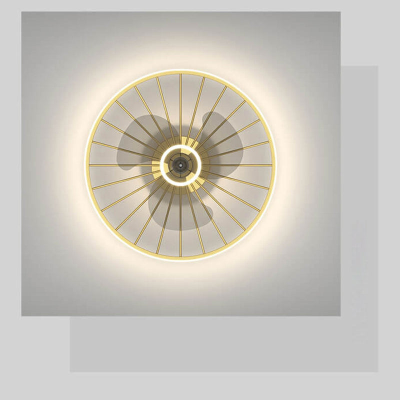 Nordic Light Luxus rundes traditionelles Design LED Unterputz Deckenventilator Licht 