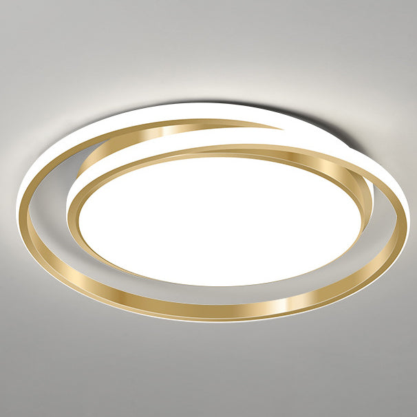 Plafonnier LED à montage encastré, lumière moderne et de luxe, cercle doré 
