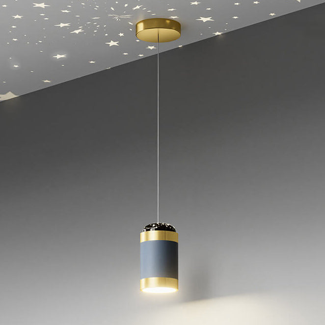 Lumière pendante LED de Projection étoilée cylindrique acrylique de fer créatif moderne 