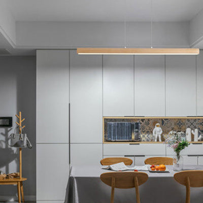 Modern Simple Log Long Strip Island Light LED Chandelier