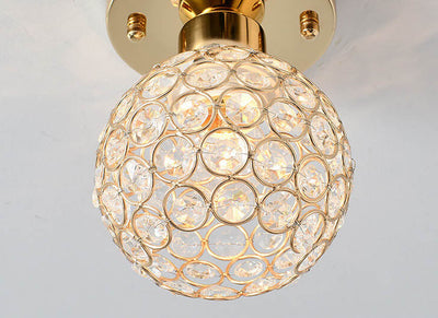 Modern Creative Crystal 1-Light Semi-Flush Mount Ceiling Light