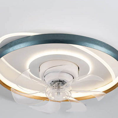 Nordic Rotatable Round Acrylic LED Flush Mount Ceiling Fan Light