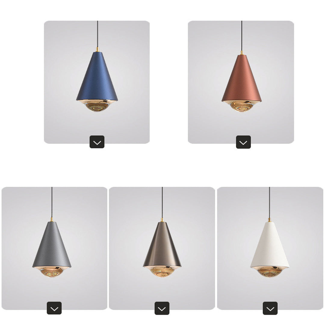 Moderne, minimalistische, einfarbige, konische Pendelleuchte mit 1 Licht 