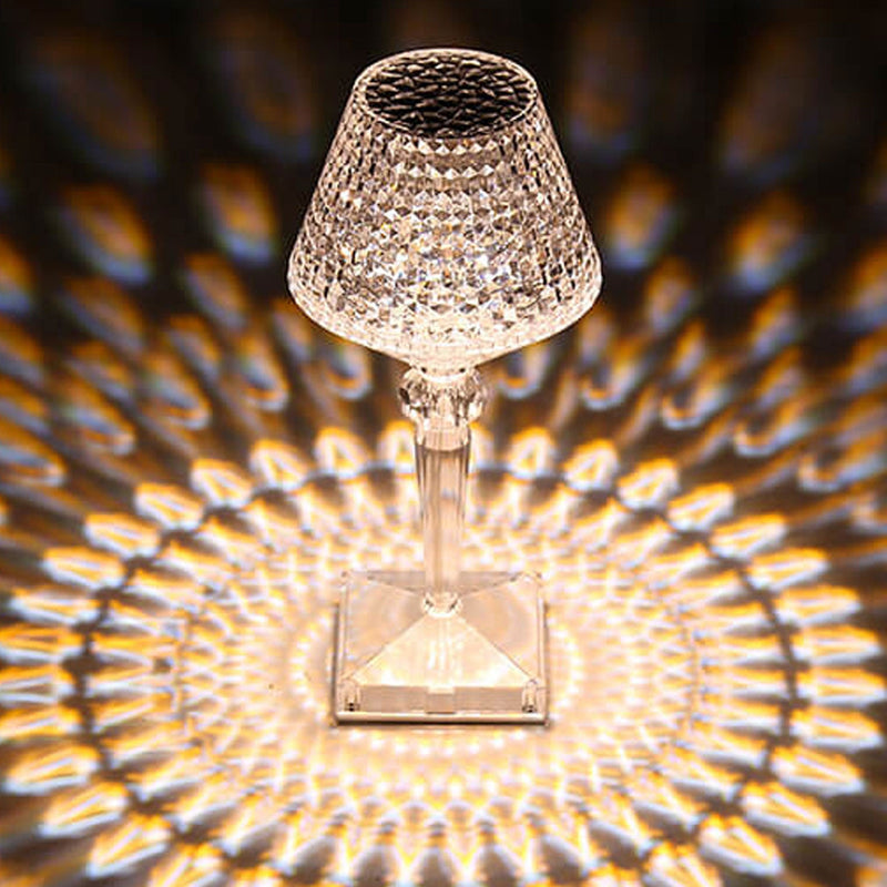 Lampe de Table créative en verre de vin en diamant acrylique, veilleuse décorative en forme de prune 