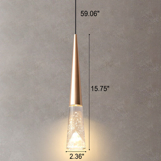 Light Luxury Minimalist Crystal Hardware Pillar LED Pendant Light