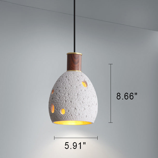 Nordic Vintage Resin Dome Brass 1-Light Pendant Light