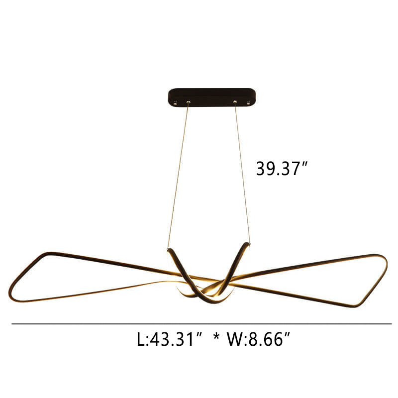 Lustre LED créatif avec design de nœud léger et luxueux 