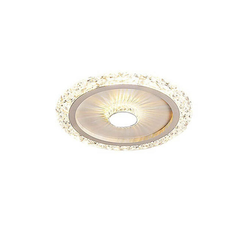 إضاءة LED مثبتة على السقف من الأكريليك والحديد والألمنيوم بتصميم دائري حديث وفاخر 