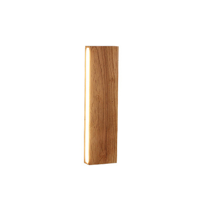 Applique murale à bande LED en bois massif simple 