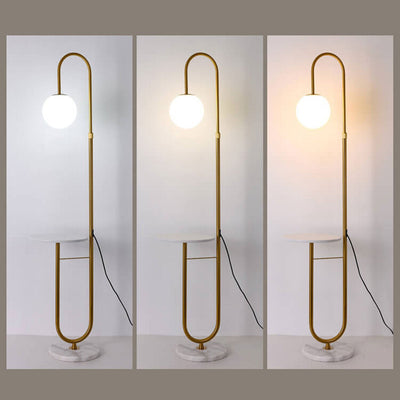 Nordische minimalistische LED-Stehlampe aus Eisenmarmortisch