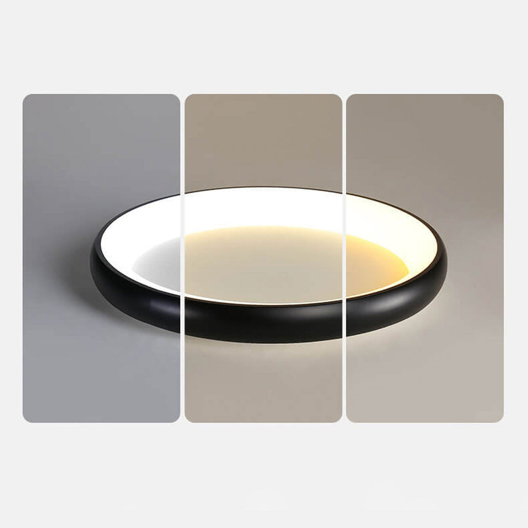 Moderne minimalistische runde Deckenleuchte aus Aluminium und Acryl mit LED-Aufbauleuchte 