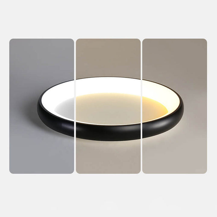 Moderne minimalistische runde Deckenleuchte aus Aluminium und Acryl mit LED-Aufbauleuchte 