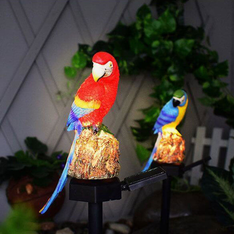 Solar Parrot Resin Outdoor Garden LED Decorative Ground Plug Path Light