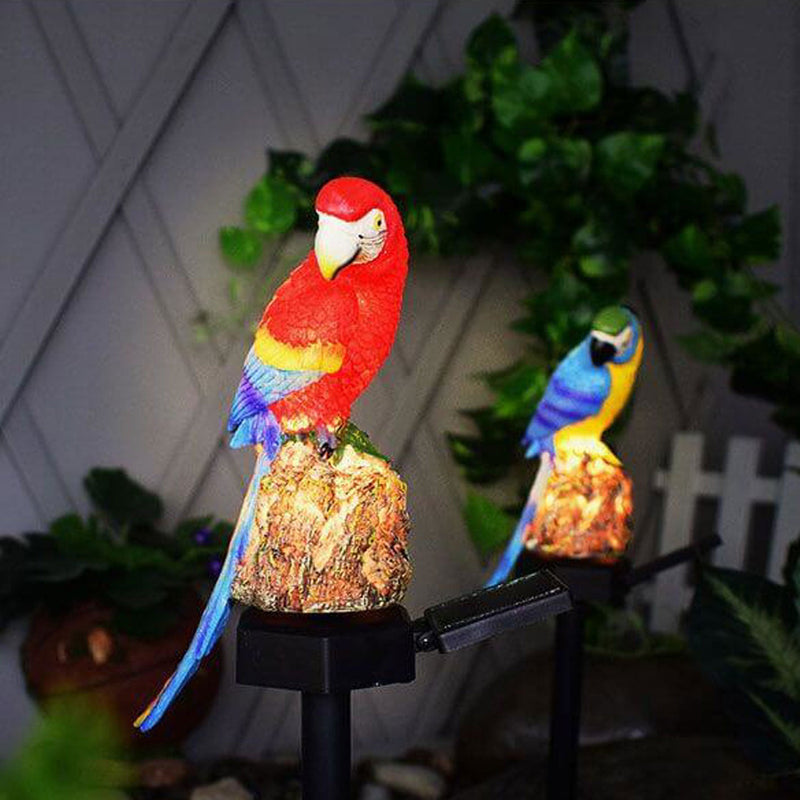Solar Papagei Harz Outdoor Garten LED dekorative Erdungsstecker Wegleuchte 