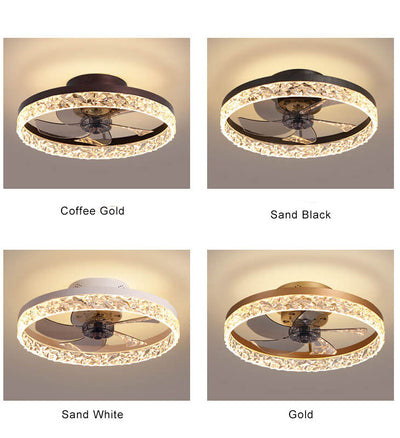 Modern Circle Ring LED Semi-Flush Mount Ceiling Fan Light