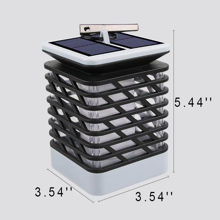Lumière de torche solaire à flamme carrée LED pour jardin et pelouse décorative suspendue 