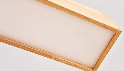 Nordic Minimalist Solid Wood Rectangular LED Chandelier